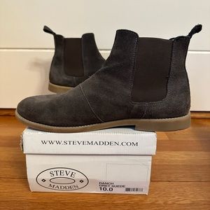 ✨ Steve Madden "Ranch" Grey Suede Chelsea Boots - Sleek & Classic ✨